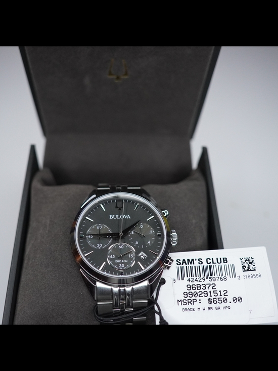 Bulova Other - Bulova Men's Watch High Precision Chronograph Grey Dial Silver Bracelet 96B372